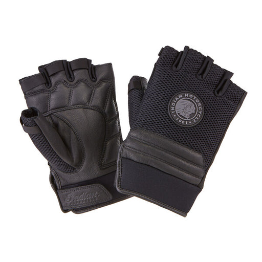Indian Motorcycle Men's Tobin Fingerless Glove, Black | 2861417 - Bair's Powersports
