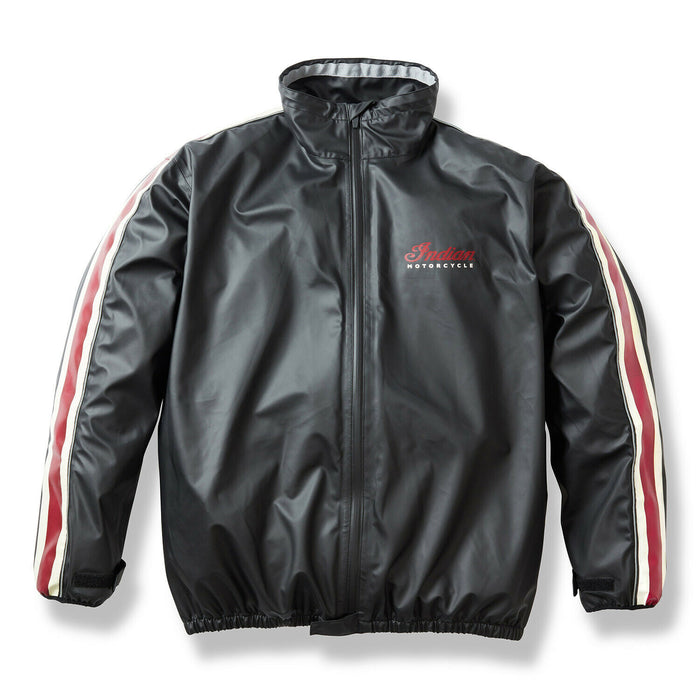 Indian Motorcycle Unisex Rain Suit Jacket, Black | 2861676 - Bair's Powersports
