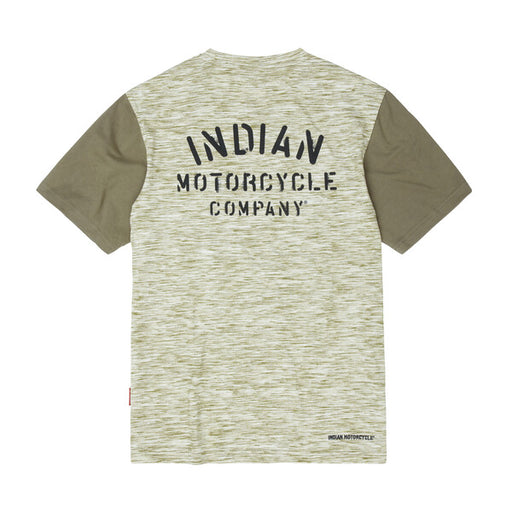 Indian Motorcycle Men's Contrast Sleeve T-Shirt, Khaki | 2861738 - Bair's Powersports