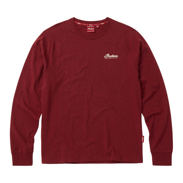 Indian Motorcycle Men's I Icon Long Sleeve T-Shirt, Port | 2862754 - Bair's Powersports