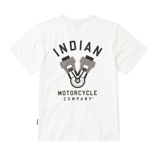 Indian Motorcycle Men's V-Twin Engine T-Shirt, White | 2862760 - Bair's Powersports
