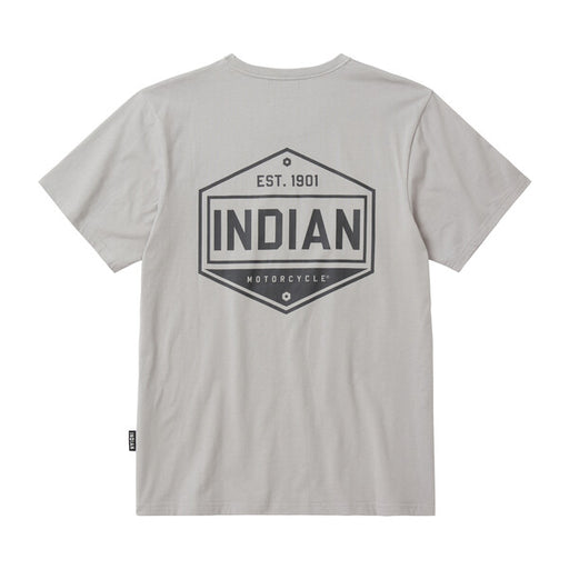 Indian Motorcycle Men's Hexagon Graphic T-Shirt, Gray | 2862761 - Bair's Powersports