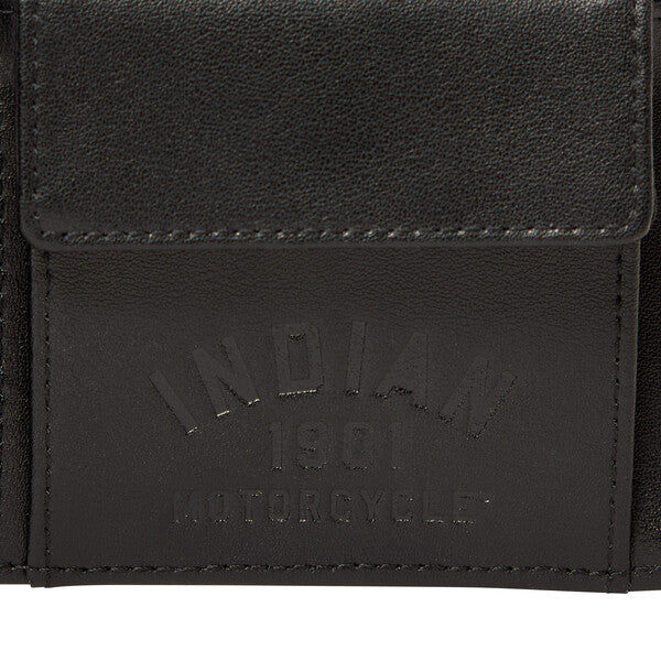Indian Motorcycle Leather Chain Wallet, Black | 2862796 - Bair's Powersports