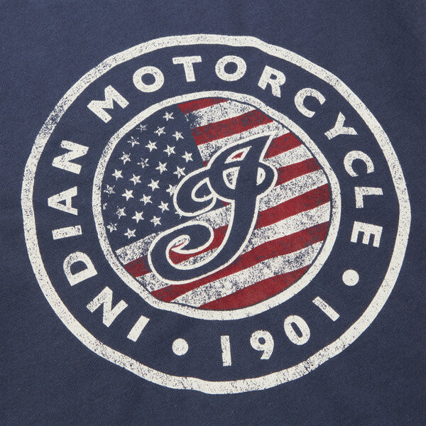 Indian Motorcycle Kid's USA Flag Logo Tee, Navy | 2862932 - Bair's Powersports
