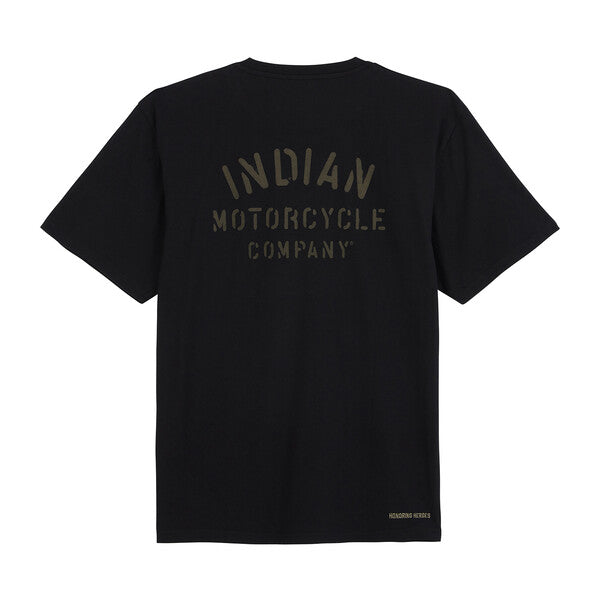 Indian Motorcycle Men's Camo Lined Pocket T-Shirt, Black | 2862967 - Bair's Powersports