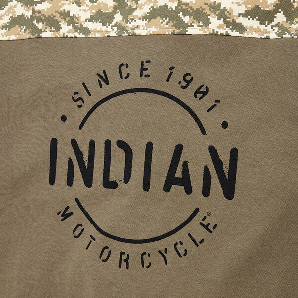Indian Motorcycle Men's Stencil Block Icon Hoodie, Khaki | 2862973 - Bair's Powersports