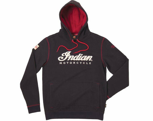 Indian Motorcycle Men's Pullover Hoodie Sweatshirt, Black | 2863697 - Bair's Powersports