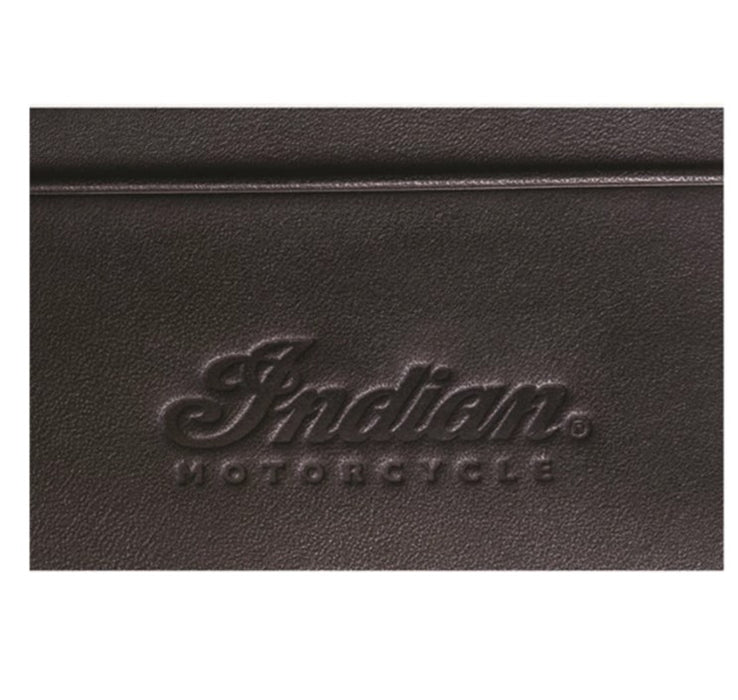 Indian Motorcycle Leather Bi-Fold Wallet with Embossed Logo, Black | 2867600 - Bair's Powersports