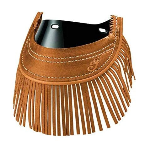 Indian Motorcycle Genuine Leather Front Mud Flap with Fringe, Desert Tan | 2879583-05 - Bair's Powersports