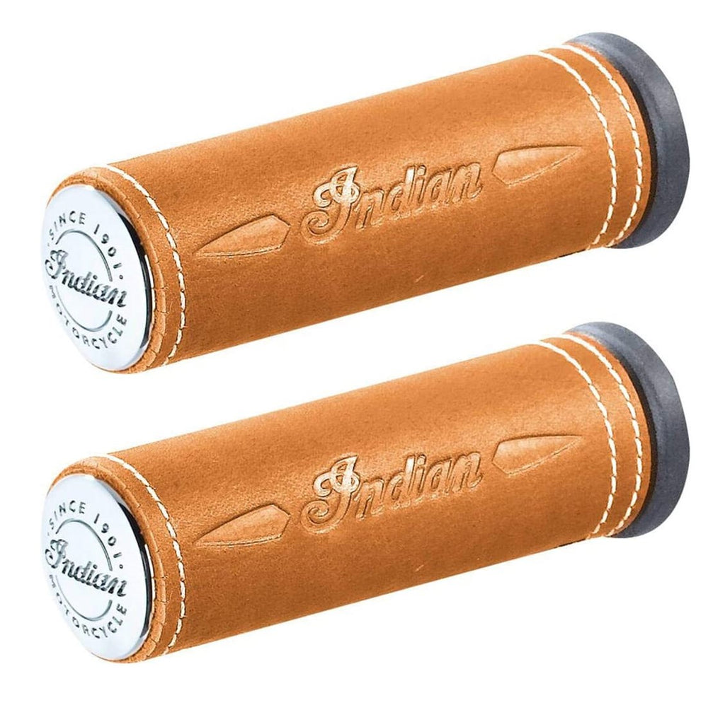 Indian Motorcycle Genuine Leather Handlebar Grip Wraps, Pair