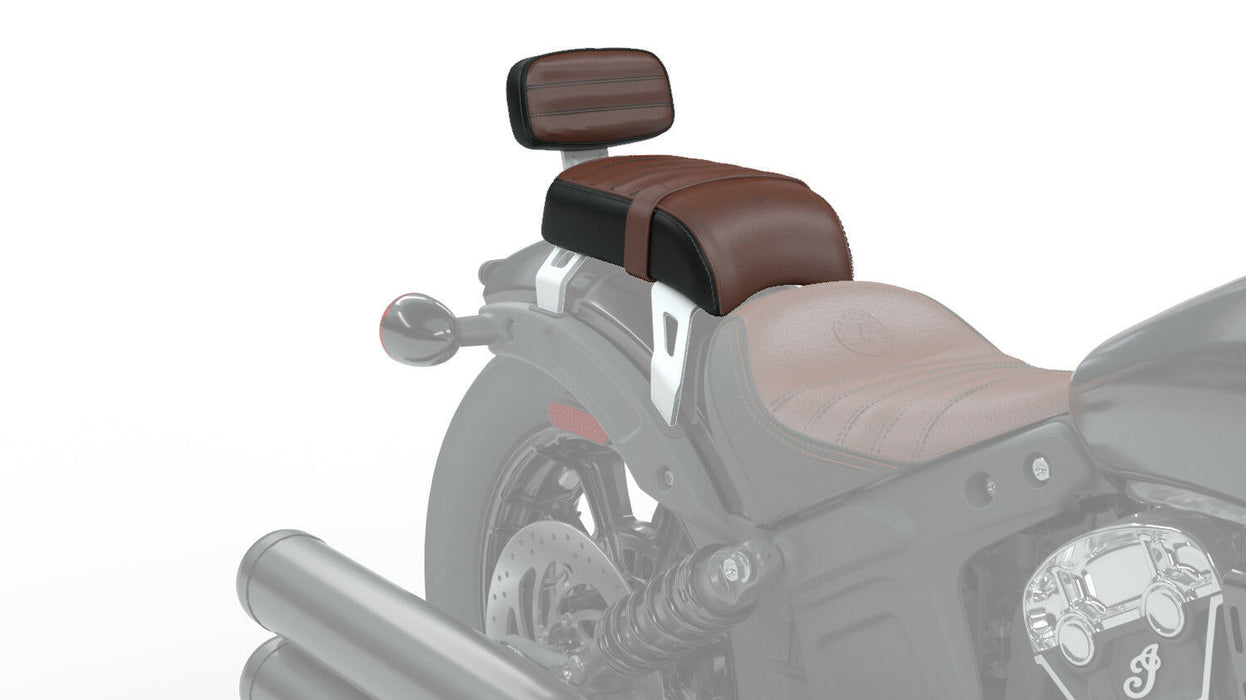 Indian Motorcycle Bobber Passenger Seat with Backrest, Brown Leather | 2882853-LNA - Bair's Powersports
