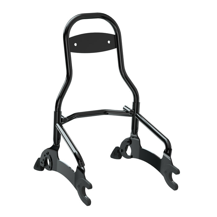 Universal Motorcycle Sissy Bar Backrest Pad - Black Synthetic Leather Cushion For Passenger