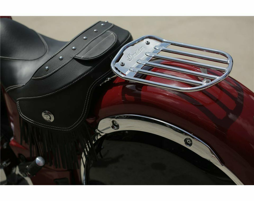 Indian Motorcycle Pinnacle Solo Luggage Rack, Chrome | 2885004-156 - Bair's Powersports